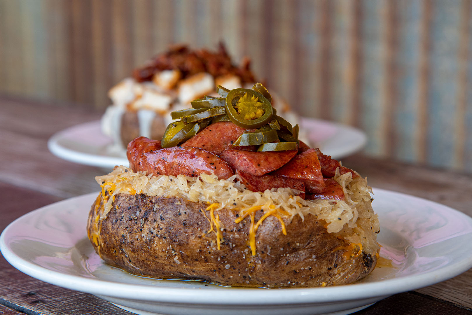 Baked Potato with Sausage